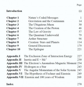 Physics of Creation Table of Contents